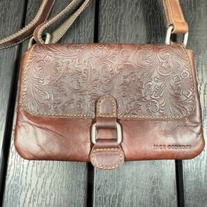 Jack Georges Genuine Leather Crossbody Bag Brown Distressed Purse Shoulder Satch